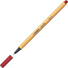 Stabilo 88/50 Keçe Uçlu İnce Kalem 88 Point 0.4 Mm Koyu Kırmızı (10 Lu Kutu)