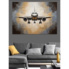 Tablomega Bulutların Üstünde Modern Yolcu Uçağı Dekoratif Kanvas - Mdf Ahşap Tablo