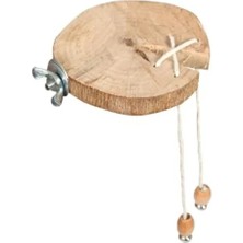 Esranın Dünyası Doğal Ağaç Kuş ve Ufak Papağan Tüneği Zilli, 9-11 cm Çap, 15 mm Kalınlık