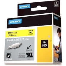 Dymo Rhinopro Isıyla Küçülen Şerit 6Mmx1,5Metre Sarı/Siyah 18052
