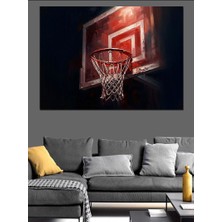 Artmeg Basketbol Potası ve Pota Ağı Dekoratif Kanvas - Mdf Ahşap Tablo