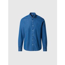 North Sails Regular Fit Uzun Kollu Geniş Yaka Fransız Patlı Pamuk Denim Gömlek