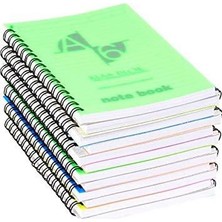 Klas A6 Bloknot Plastik Spiralli Çizgili 72 Yaprak K0606 (12 Li Paket)