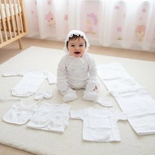 Kız Bebek Gaye Organik 0-3 Ay Simli Kuş Nakışlı  10 Lu Hastane Çıkış Zıbın Seti