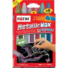  fatih mum pastel boya wax crayons metalic kısa 6 renk 50180
