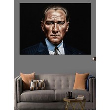 Artmeg Karizmatik Mustafa Kemal Atatürk Portresi Dekoratif Kanvas - Mdf Ahşap Tablo
