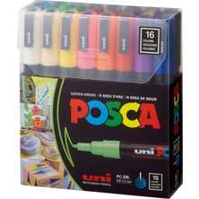 Uni-Ball Posca 0.9-1.3 Su Bazlı Boyama Kalemi Markörü 16 Renk