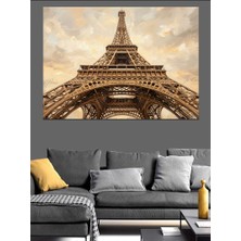 Artmeg Eyfel Kulesi Altından Mimari Bakış Dekoratif Kanvas - Mdf Ahşap Tablo