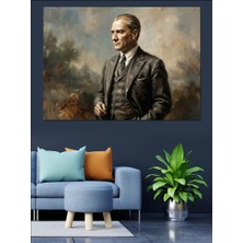 Artmeg Mustafa Kemal Atatürk Klasik Portre Dekoratif Kanvas - Mdf Ahşap Tablo