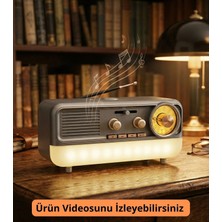 Dexxony Gece Lambalı Bakır Renk Nostaljik Radyo Ambians Işıklı Retro Bluetooth Hoparlör -Videolu Ürün