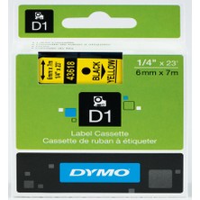 Dymo D1 Şerit S0720790 6-9Mt  Sarı-Siyah 43618