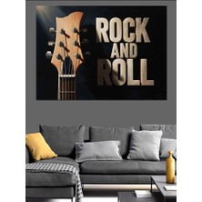 Artmeg Rock And Roll Elektro Gitar Dekoratif Kanvas - Mdf Ahşap Tablo