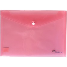 Umix Çıtçıtlı Şeffaf Zarf Dosya A4 Pembe Eco U1120P-Pe-Eco (12 Li Paket)