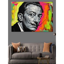 Artmeg Salvador Dali Renkli Pop-Art Portre Dekoratif Kanvas - Mdf Ahşap Tablo