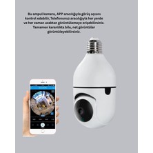 360° Panoramik Görüntüleme Sunan Ampul Tipi Güvenlik Kamerası - KR0025-5MQ782