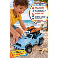 Toyfest Sesli Işıklı Sörf Arabası Açılır Kapılı Pilli Oyuncak Jeep Pikap 2 Sörf Tahtalı 3 Yaş+
