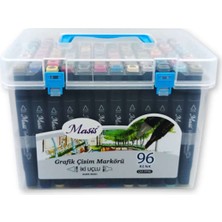Masis Grafik Çizim Markör Kalemi Twin Çift Uçlu 0,2 Mm - 0,5 Mm 96 Renk Pp ÇM-PP96