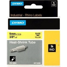 Dymo Rhinopro Isıyla Küçülen Şerit 9Mm X 1,5Metre Sarı/Siyah 18054