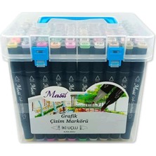 Masis Grafik Çizim Markör Kalemi Twin Çift Uçlu 0,2 Mm - 0,5 Mm 120 Renk Pp ÇM-PP120