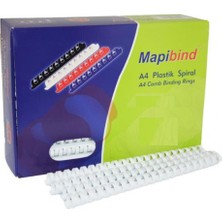 Mapibind Spiral Plastik 235-280 Sayfa Kapasiteli 28 Mm Beyaz 2012800 (50 Li Paket)