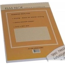 Klas A4 Bloknot Spiralli Office Book Kareli 100 Yaprak (6 Li Paket)
