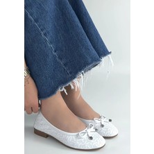 OEY Fashions Jnues Beyaz Deri Babet Ayakkabı