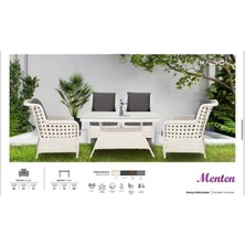Kalyon Home Garden Menten Rattan Bahçe Balkon Mobilyası 4 Tekli Berjer ve Masa