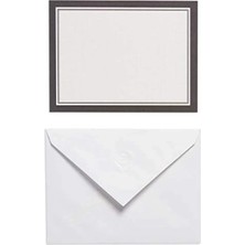 Esranın Dünyası Zarflı Tek Panelli Boş Kartlar, Siyah Kenarlıklı Beyaz (40 Adet)