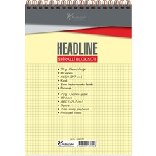 Keskin Color Bloknot (Not Defteri) A4 80 Yaprak Kareli Karton Kapak Spiralli Headline 145422-99 (6 Lı Paket)