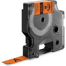  dymo 18435 rhino pro etiketi renkli vinil 12 mmx5.5 mt turuncu üzerine siyah