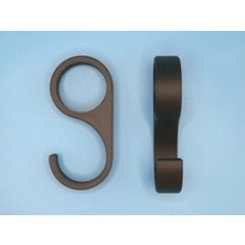 DU&ER 5’li Dolap Askı Kancası Seti – 25 mm Askı Borusu Uyumlu, Siyah Renk