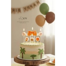 Esranın Dünyası Safari Temalı 6'lı Doğum Günü Mum Seti