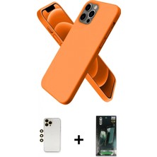 İlk El Grup Ieg™ iPhone 12 Pro Kozmos Yansıma Özel Seri - Şeffaf 360 Full Body Arka Koruyucu + Gold Shine Kamera Lens