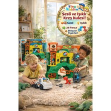 Toyfest Sesli Işıklı Dino Kreş Kulesi Oyun Seti 28 Parça Dinozor Figürlü