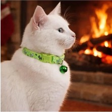 Esranın Dünyası Ayarlanabilir Zilli Kedi Boyun Tasması - Yeşil
