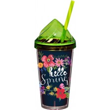 herevin desenli çift kat pipetli bardak hello spring 540 cc 161349-003