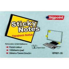  bigpoint yapışkanlı not kağıdı 75x50 mm mavi bp801-35 (12 li paket)
