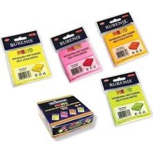  rubenis yapışkanlı not kağıdı 76x76 mm şeffaf karışık renk 50 yaprak rps-156 (24 lü paket)