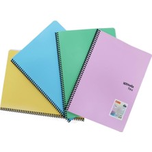 Mynote Spiralli Defter Flex Pastel A4 72 Yaprak Kareli Mfxpa-a472-k (4 Lü Paket)