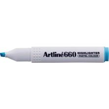 Artline Fosforlu Kalem (İşaret Kalemi) Kesik Uç 1,0-4,0 Mm Pastel Blue Mavi 660 (12 Li Paket)