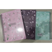 Dilman Flower Spiralli Not Defteri 16X22Cm 80 Yaprak Kareli 6190