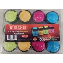 Rubenis Kalemtraş Kapaklı Çift Açacaklı 4 Renk Rkt-22 (12 Li Paket)
