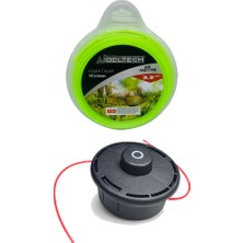 Johnser Motorlu Tırpan  Otomatik Misina Başlığı- Universal + Ibeltech Köşeli Tırpan Misinası 3.3 mm 46 Metre Çim Biçme Misinası – Yoğun Ot & Çalı Temizliği Için Dayanıklı Set