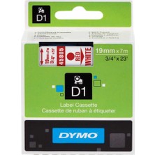 Dymo D1 Şerit Standart 19 Mmx7 Mt Beyaz Üzerine Kırmızı 45805