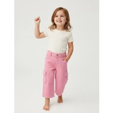 Zekids Kız Bebek Kargo Cepli Pantolon