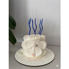 Best Parti 6'lı Spiral Şekilli Mavi Renk Pasta Mumu