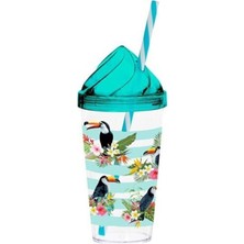 Herevin Desenli Pipetli Plastik Bardak Tropical 660 Cc 161748-006