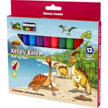 Nova Color Keçeli Kalem 12 Renk Set Maxi Nc-873