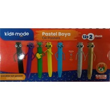  kids mode yağlı pastel boya altıgen 12+2 renk dkpb100