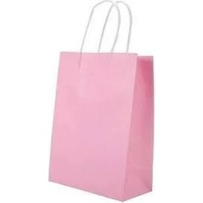 Umur Karton Hediye Çantası 9X18X23Cm Beyaz Pembe 70 Gram 30012879 (50 Li Paket)
